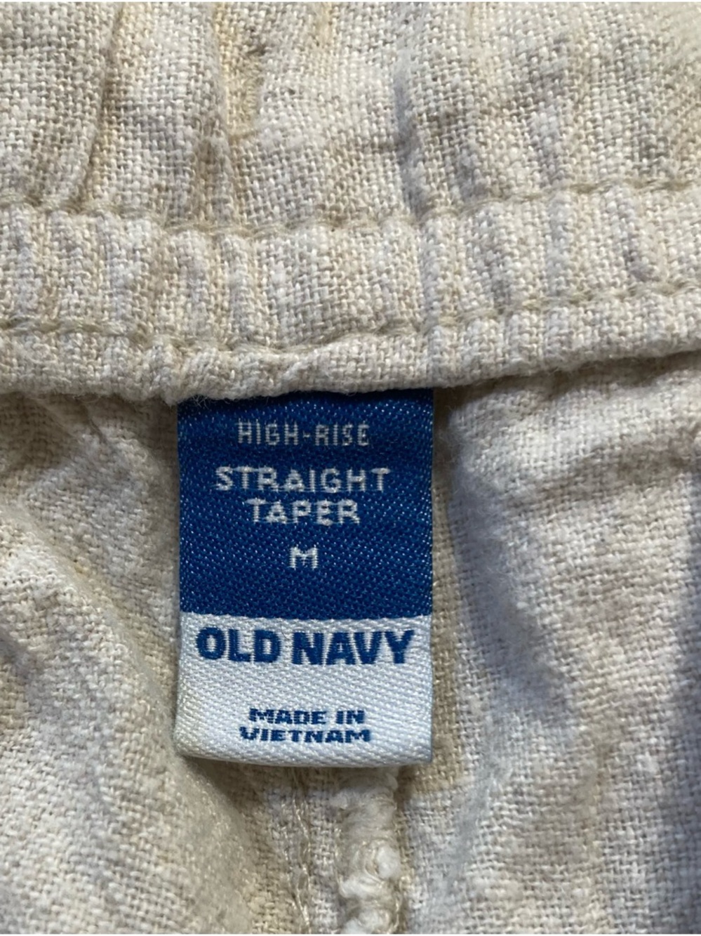 Old Navy 🟣 Size Medium High Raise Straight Taper Linen Blend Pants - Picture 3 of 7